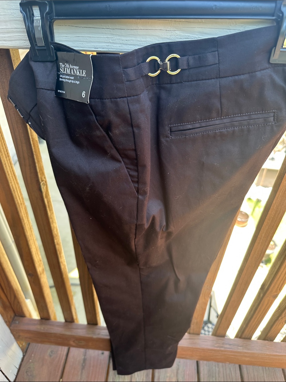 The 7th Avenue Slim Ankle Straight-Leg Pants - Brown- Size 6